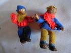 VTG Dolls w/ Wooden Head & Legs; plus Pair of Skiers w/ Nut Heads & Ski Lift — photo 7
