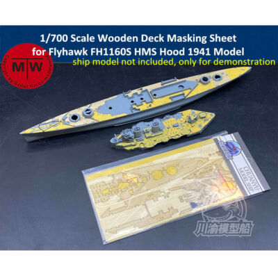 1/700 Scale Wooden Deck Masking Sheet for Flyhawk FH1160S HMS Hood 1941 Model