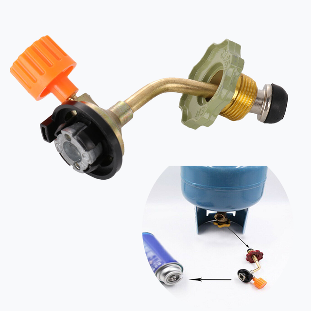 Camping Refillable Adapter Connector Valve For Gas Butane Cylinder Tank