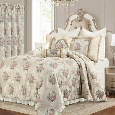 Loom and Mill 9-Piece Luxury European Floral Comforter Sets, Romantic French-...