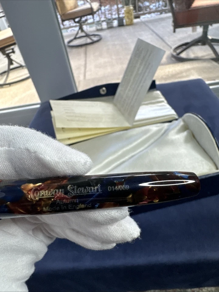 Pluma Conway Stewart "Otoño" Serie 58 #14/59 Resina Foun'tn Sin Entintar Foto 3 de 4