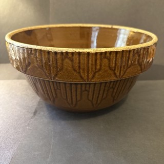 Estate Find Vintage Brown Glazed Stoneware Mixing Bowl 10” x 5”