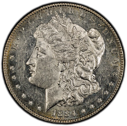 1884 (P) Morgan Silver Dollar - PCGS GOLD SHIELD AU53 - SEMI-PL BEAUTY!