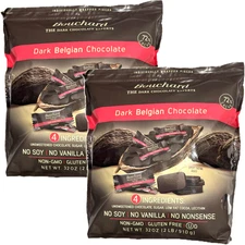 2 Bag Bouchard 72% Dark Belgian Chocolate Napolitains No Soy Non-GMO Gluten Free