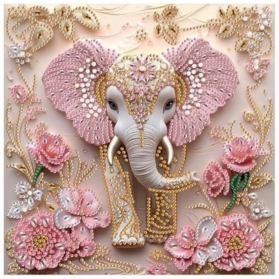 Elephant Diamond Painting Kits, 5D Special Shape Diamond Art Kits for Adults,