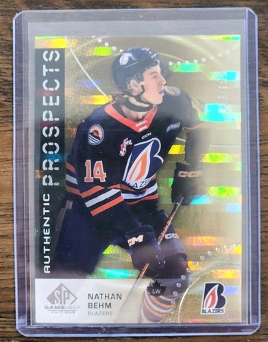 2025-26 Upper Deck CHL SP Game Used Authentic Prospects Orange Foil Nathan Behm
