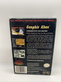 Genghis Khan (Nintendo NES, 1990) Complete CIB KOEI /w Map Manual & Paperwork