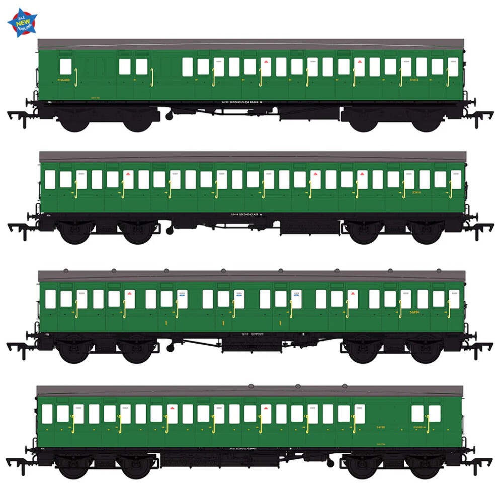 EFE Rail E86024 OO Gauge LBSCR 54ft 'Isle of Wight' 4-Coach Pack BR (SR) Green