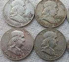 FRANKLIN SILVER HALF DOLLAR LOT OF 8 1960 1961 1962