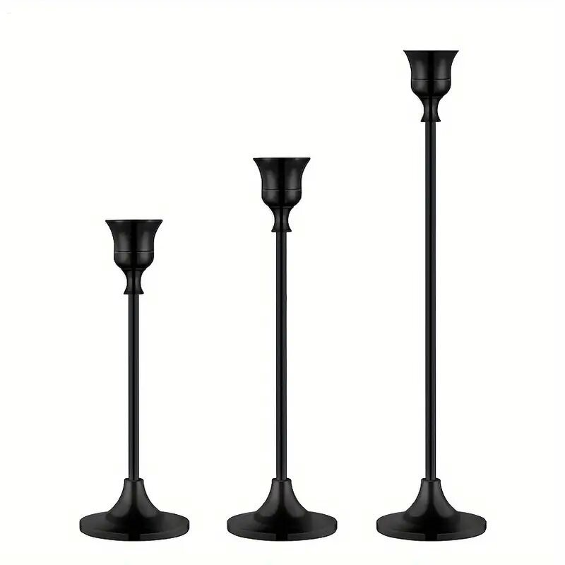 12 Pcs Candlestick Holder Bulks Gold Taper Candle Holder Metal Candlesti...