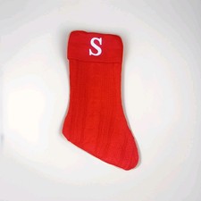 Christmas Stockings With Letter "S" At Top Knitted