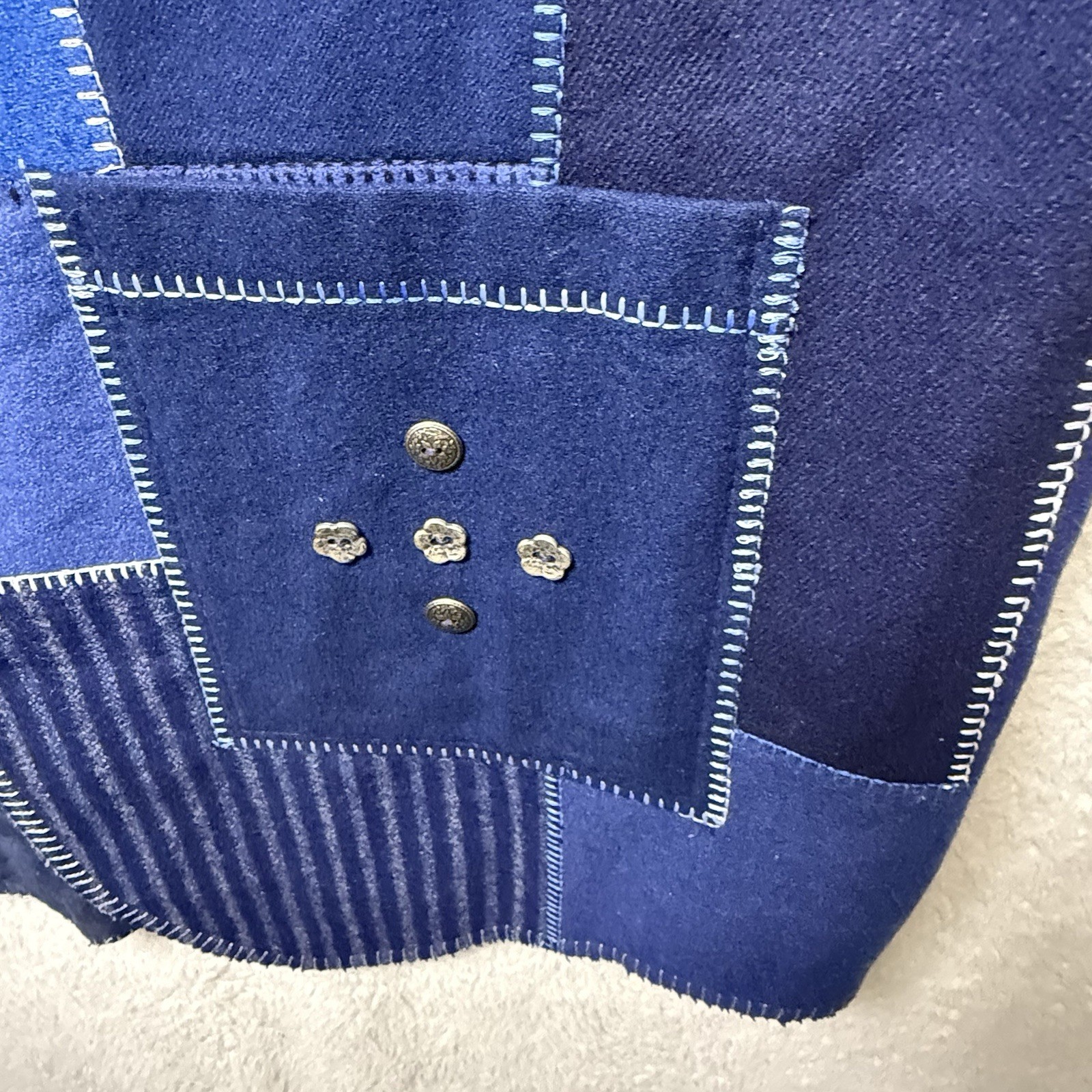 Handmade Upcycled Boho Patchwork Long Vest Lined … - image 4