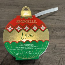 Spongelle Holiday Ornament Infused Bath Sponge Persimmon