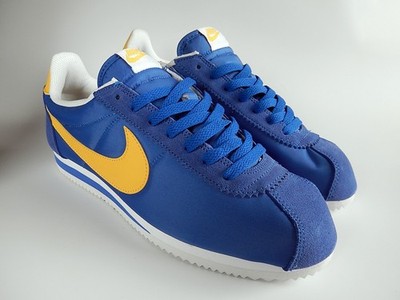 Nike Classic Cortez Nylon blue / yellow mens sz 10.5 golden state