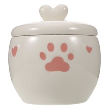 Cat Urns for Ashes - 600ML/20oz Ceramic Urn for Cats and Dogs with Pink Heart 