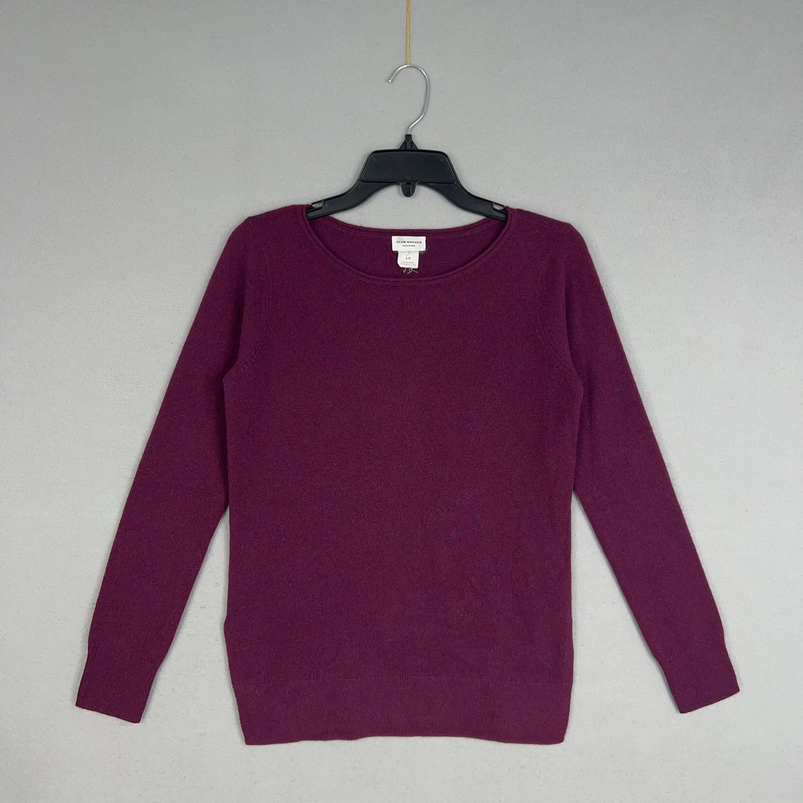 Club Monaco Sweater Womens Small Purple Burgundy Cashmere Minimal Quiet Luxury