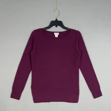 Club Monaco Sweater Womens Small Purple Burgundy Cashmere Minimal Quiet Luxury