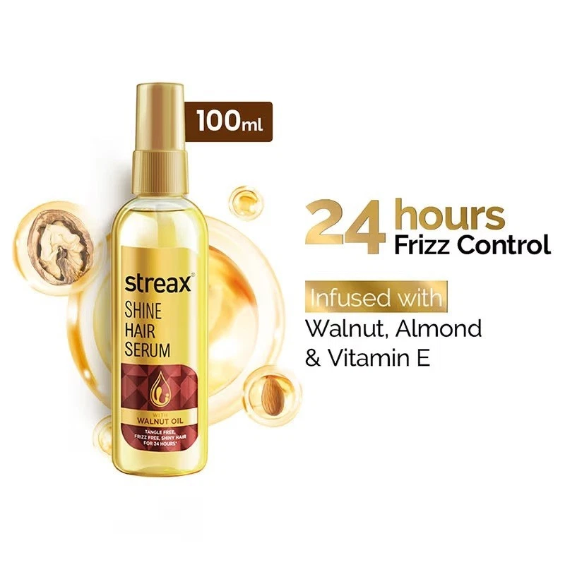 Streax Hair Serum ( 100 ml ) Vitalised With Walnut Oil For Dry & Frizzy Hair F/S