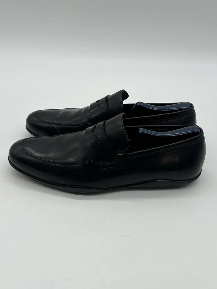Zapatos de vestir italianos Harrys of London 42 US 9B mocasines de cuero negro Vibram para hombre Foto 4 de 4