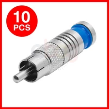 10 Pack Premium RCA Compression Connector Weatherproof RG59 Coaxial Cable Plug