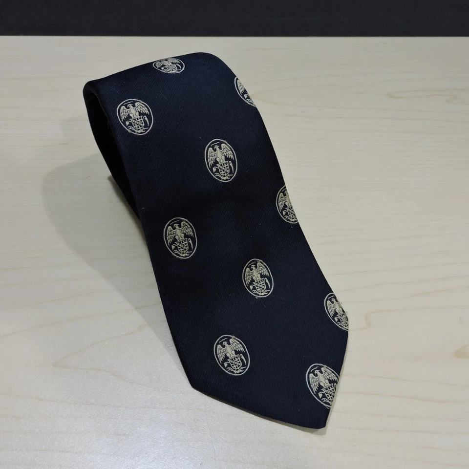 Corbata Diplomática Escuela McDonogh Maryland Azul Marino Sello De Colección Antiguos Alumnos Estudiantes Foto 2 de 4