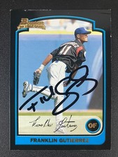 Franklin Gutierrez 2003 Bowman Dodgers RC In Person IP TTM Signed Auto Autograph