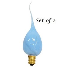 NEW PRIMITIVE SILICONE LIGHT BULBS 2 PCS CANDELABRA BASES BLUE PASTEL GLOW 4-W