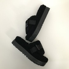 UGG Fluffita Platform Slides Tan Black Size 6