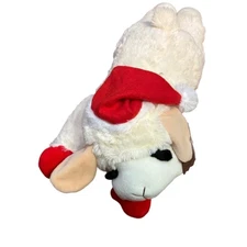 Multipet Holiday Lambchop 19 Inch Lg Plush Lamb Chop Dog Toy Christmas Santa Hat