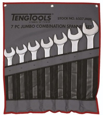 Teng Tools Kombischlüssel-Set (33 50 mm) Werkzeugrolle 7 Teile