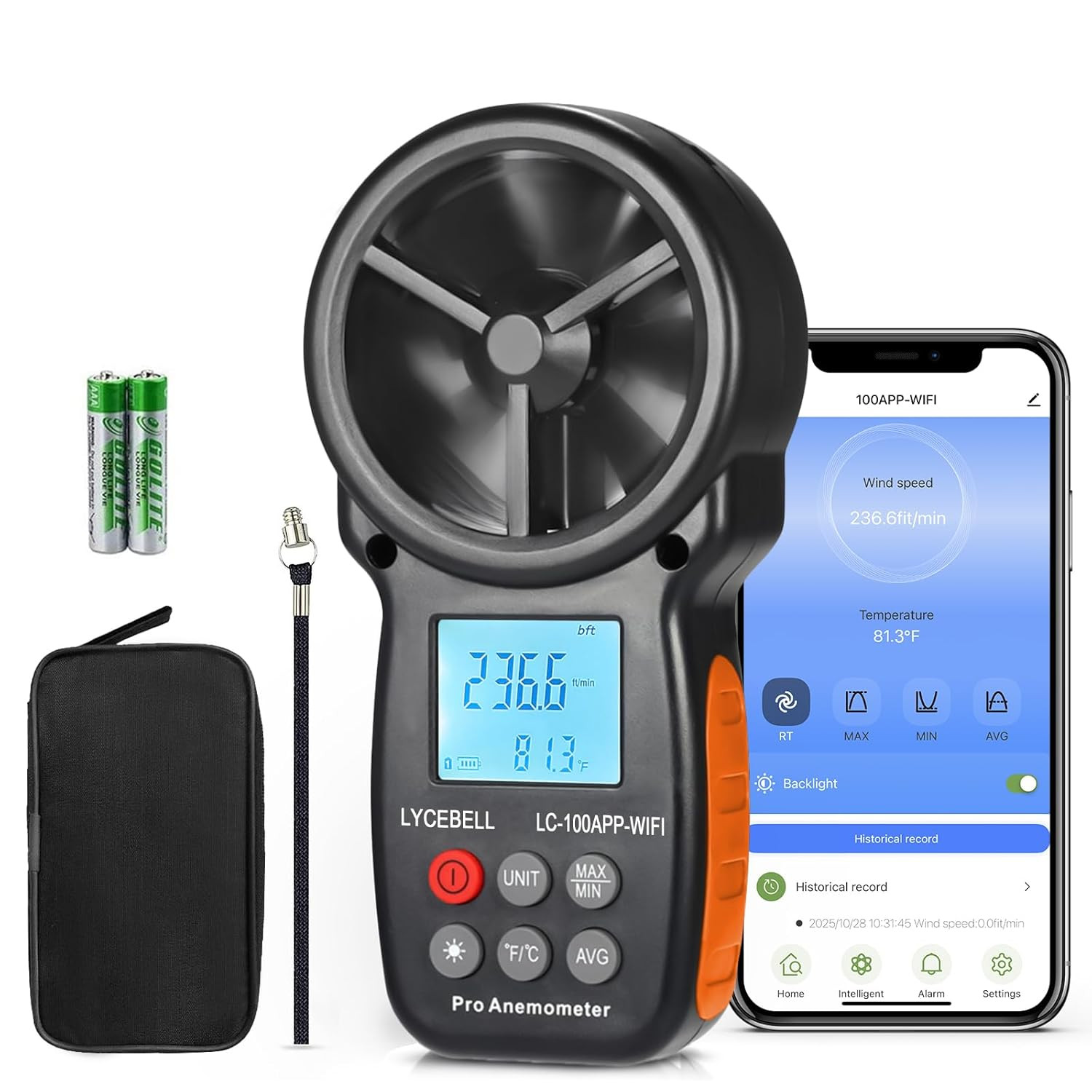 Anemometro Wireless Professionale con WiFi e Report Dati Storici