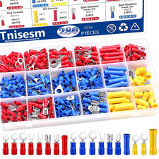 Insulated Wire Crimp Connectors Assortment Kit with Ring, Spade, Butt, Quick Dis