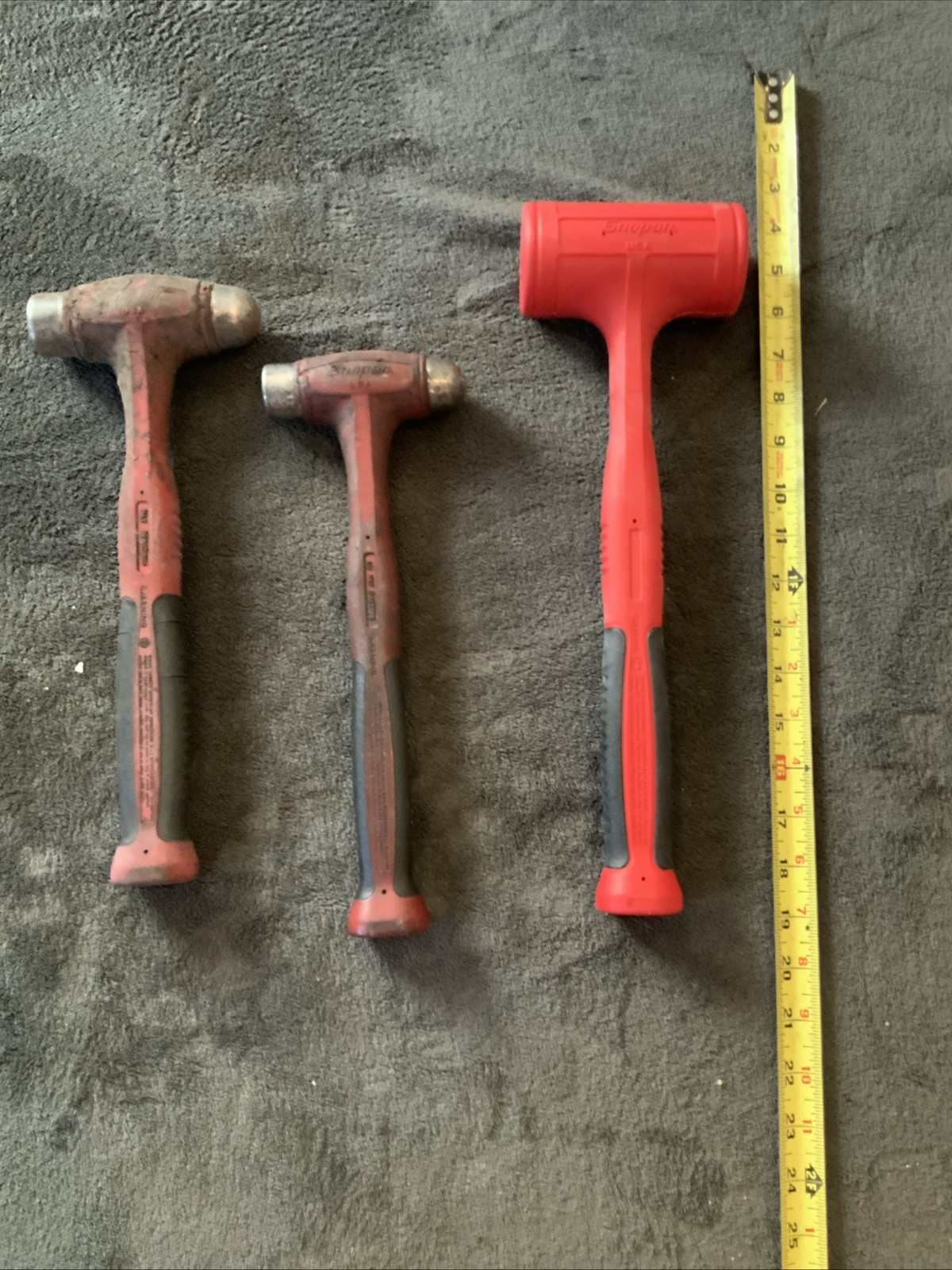 Snap On 3pc Hammer Set, Hbfe48, Hbbd24, Hbbd16….see,pics…