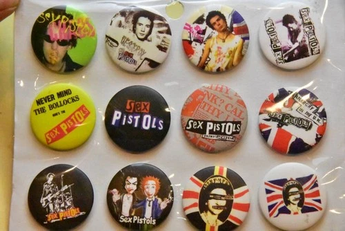 Rare Sex Pistols Pins Button Vintage 70s 80s RIP PIL Clash 3.1cm set of 12