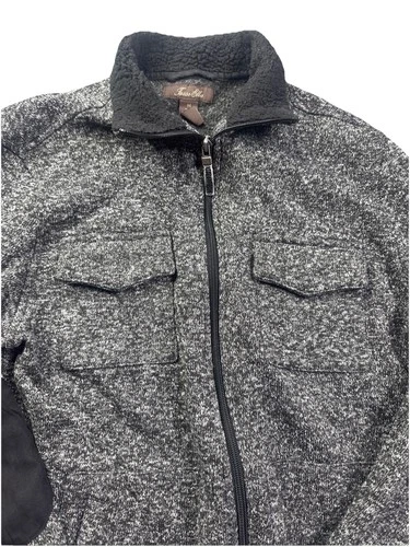Tasso Elba Full Zip Fleece Lined Knit Jacket Elbow Patches Men's M image 3