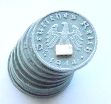 Lot GERMAN 10x 1 REICHSPFENNIG 1940 -1944 Zinc SWASTIKA Coin 3RD WW2 Pfennig Rpf