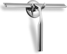 Shower Squeegee Clear Glass Wall Cleaner Stainless Steel -10'', Chrome