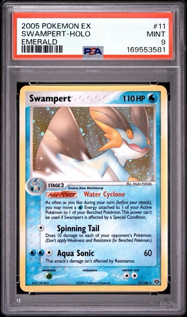Pokemon Swampert Holo Emerald 11/106 PSA 9 Mint