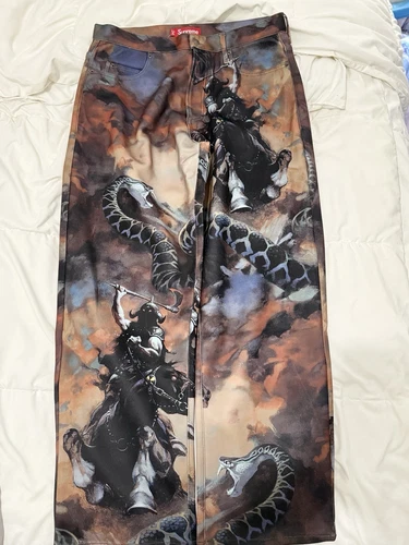 Jean en jean coupe ample Supreme Ft Frank Frazetta taille 34 FW24