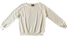 Adrienne Vittadini Pullover Sweater Sz M Ivory Crewneck Lightweight Athleisure