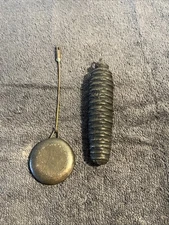 Vintage Cuckoo Clock Weight 9.7 Oz. 4 1/4" Long & Clock Pendulum Bob 2.6 Oz 