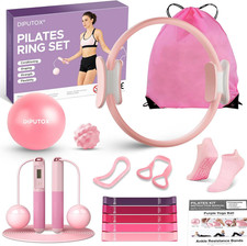 Pilates Ring Kit for Women, Pilates Equipment Accessories, Home Workout Set with