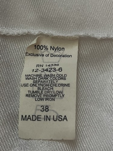 Vintage Vollschlupf Kleid Nachthemd Elfenbein Nylon Dessous Gr. 38 MÄNGEL - Bild 6 von 13