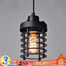 Fixtures Rustic Vintage Industrial Iron Cage Pendant Light Hanging Ceiling Lamp