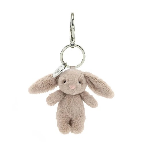 Jellycat Bashful Beige Bunny Bag Charm Tiny 3.5" Plush Lovey NWT - Picture 1 of 3