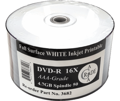 Ritek oem DVD-R 16X 4.7GB Full Face White Inkjet Printable Blank Disc WHOLESALE - Picture 3 of 7