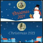2021 £2 & 50p COINS GIBRALTAR CHRISTMAS COLOURED CARDED SET IN STOCK 2000 MINTED