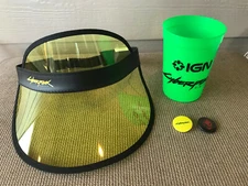 Cyberpunk 2077 Visor Hat + Buttons + Cup Set IGN Cosplay Party PAX West 2019