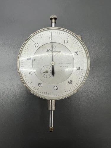 (V) VINTAGE MITUTOYO NO. 3416 LARGE FACE DIAL INDICATOR .001" - 1" - JAPAN