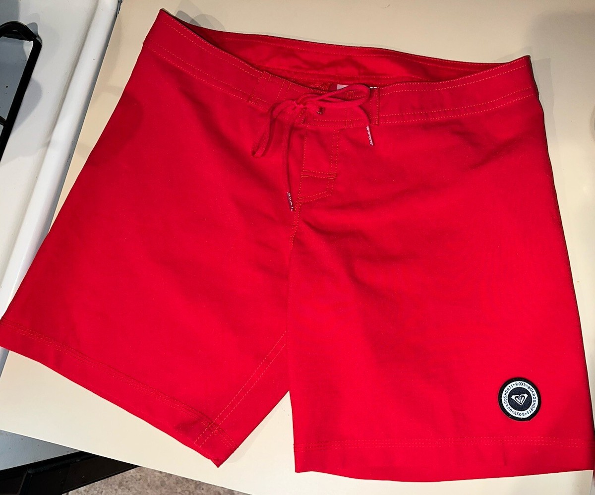 Roxy Board Shorts Black Size Small Pocket Drawstring Hook Loop